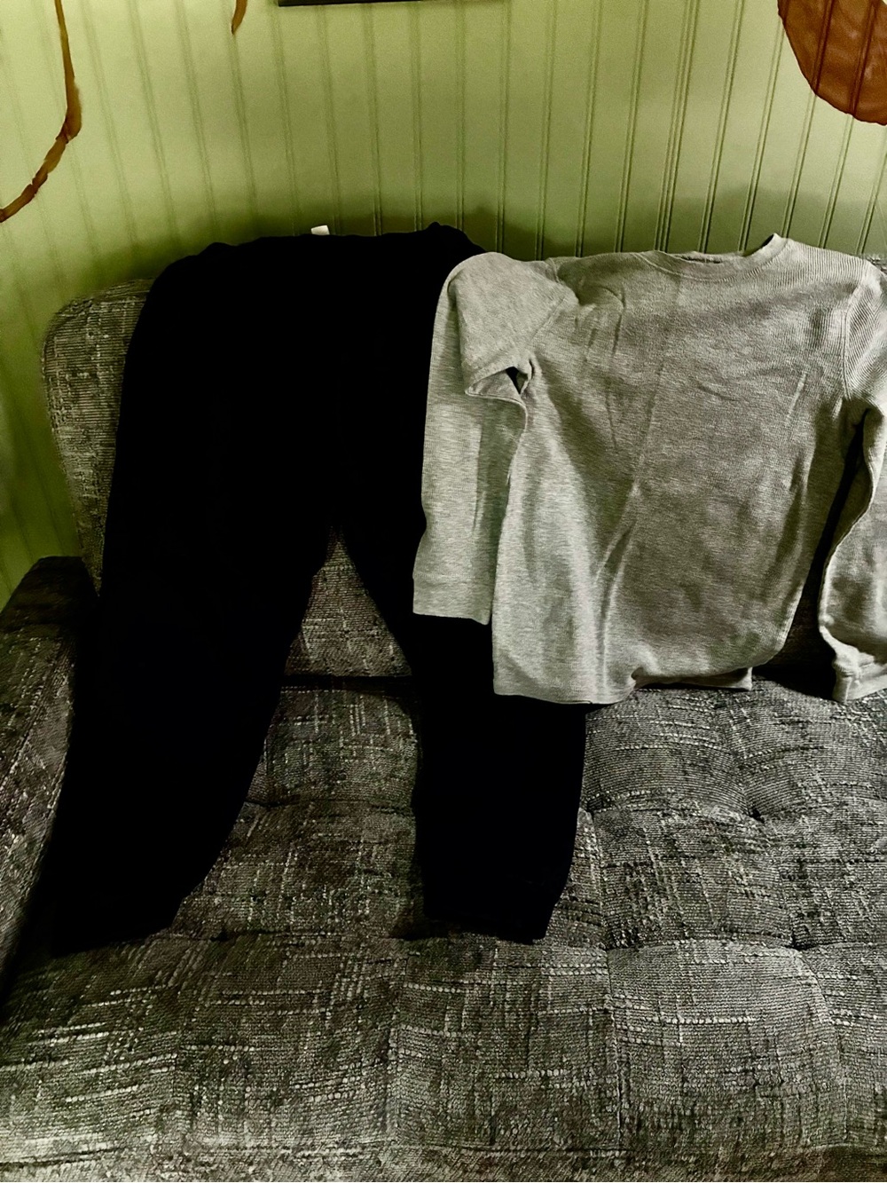 Kids Two-Piece Set — Gray Top & Blue sweatpants